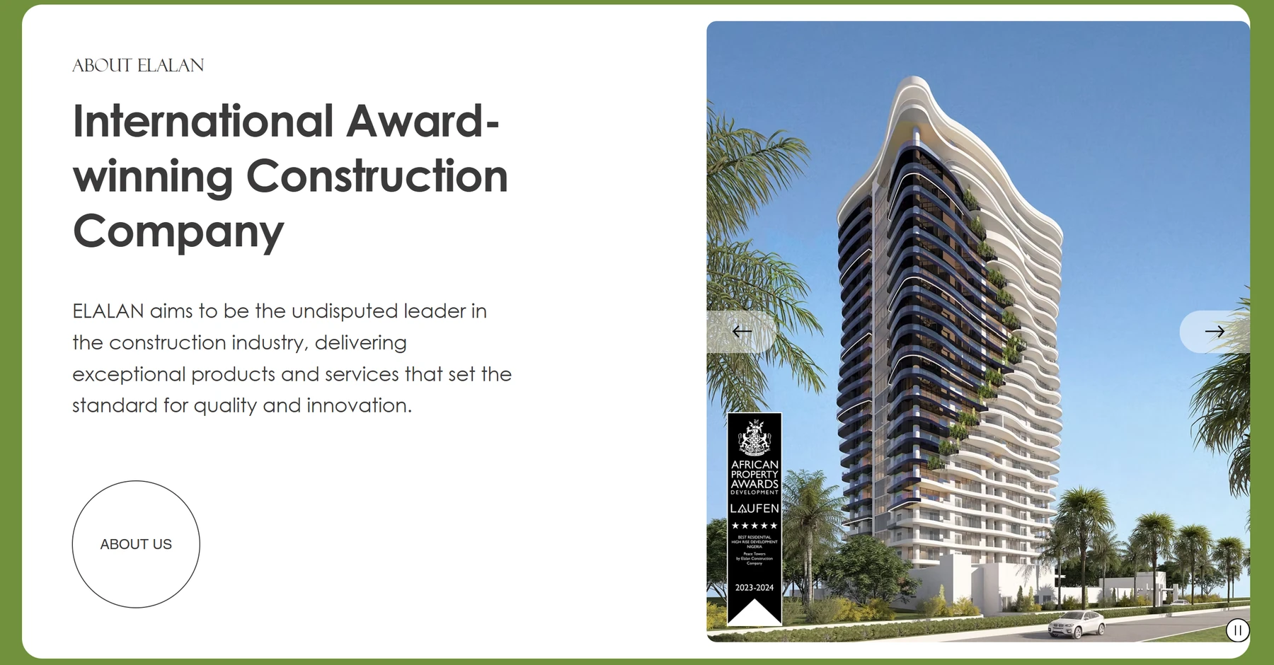 Projet de site vitrine ELALAN, entreprise de construction